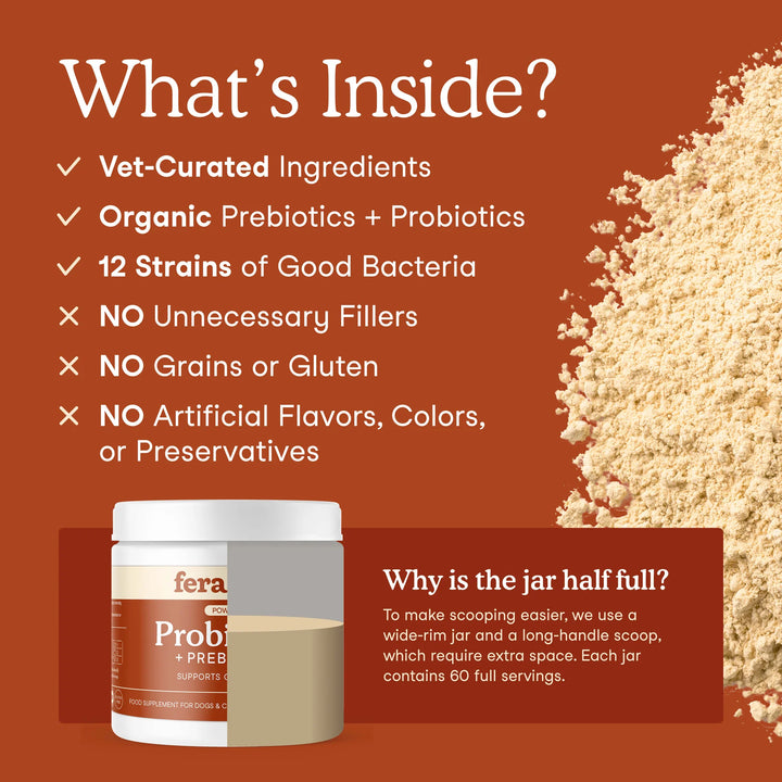 Fera Pets Probiotics with Prebiotics USDA Organic (72g)