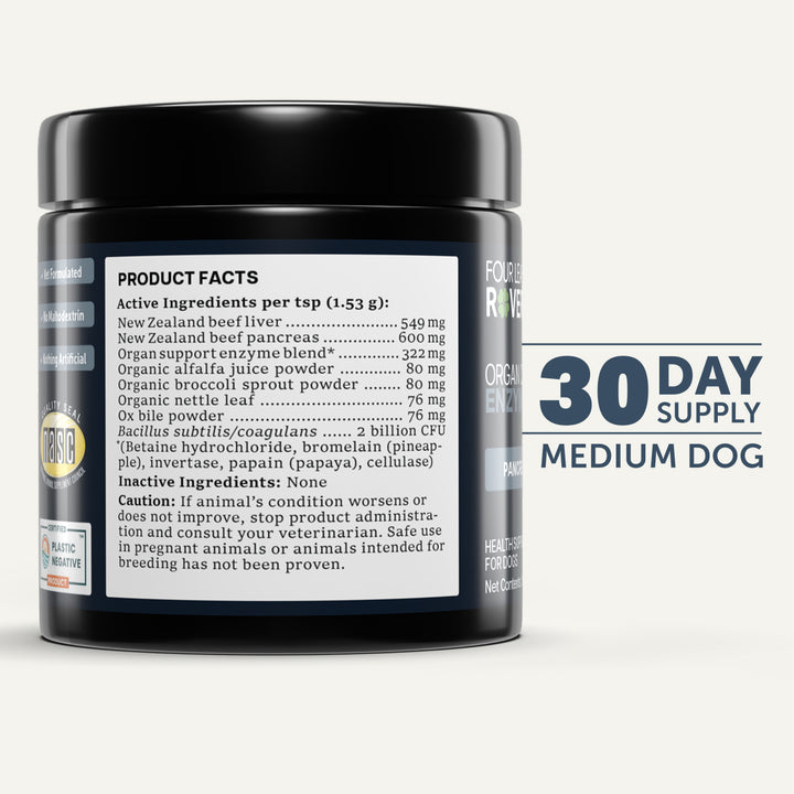 Four Leaf Rover ORGAN CARE (Digest) ENZYME SUPPORT (46g). Pancreas and organ support