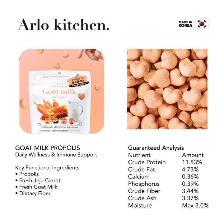 [ NEW! ] Arlo Kitchen Goat Milk Functional Treats - Premium Fresh Goat Milk Functional Freeze Dried Snacks for Dogs & Cats