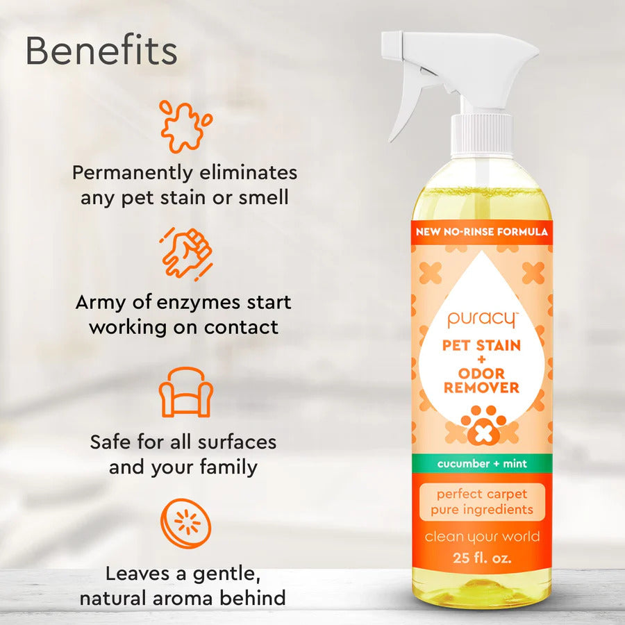 [New Look!] Puracy Pet Stain & Odor Remover (New Formula!) - 739ml