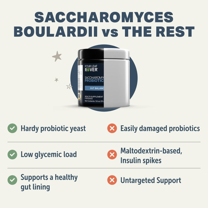 Four Leaf Rover Saccharomyces Boulardii Probiotic Yeast for Dogs (51g)