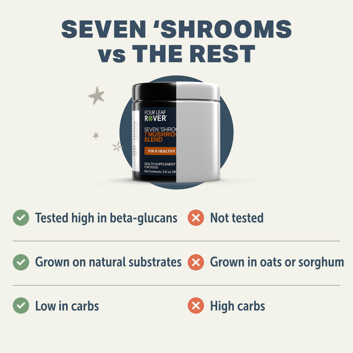 Four Leaf Rover SEVEN SHROOMS for Dogs. 7 Mushroom Blend (80g)