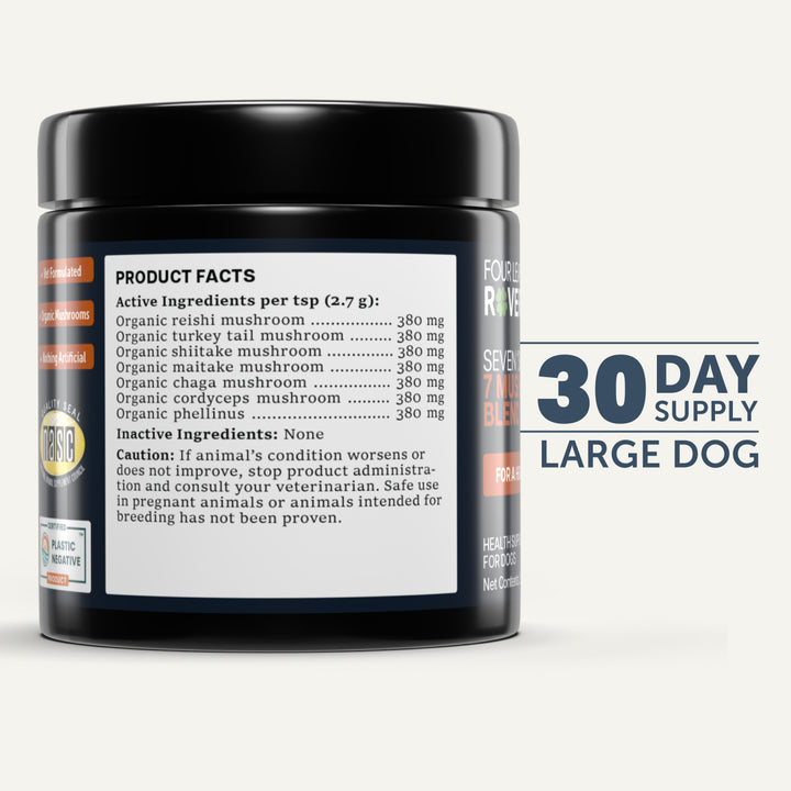 Four Leaf Rover SEVEN SHROOMS for Dogs. 7 Mushroom Blend (80g)