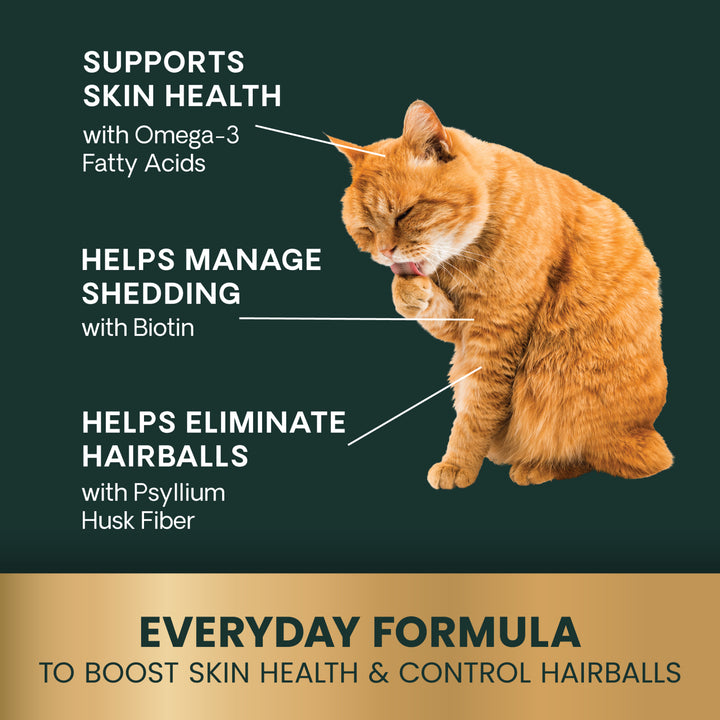 [NEW LOOK!] VetriScience Hairball Control Supplement for Cats (60 chews)