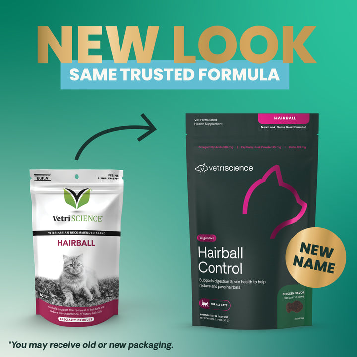 [NEW LOOK!] VetriScience Hairball Control Supplement for Cats (60 chews)