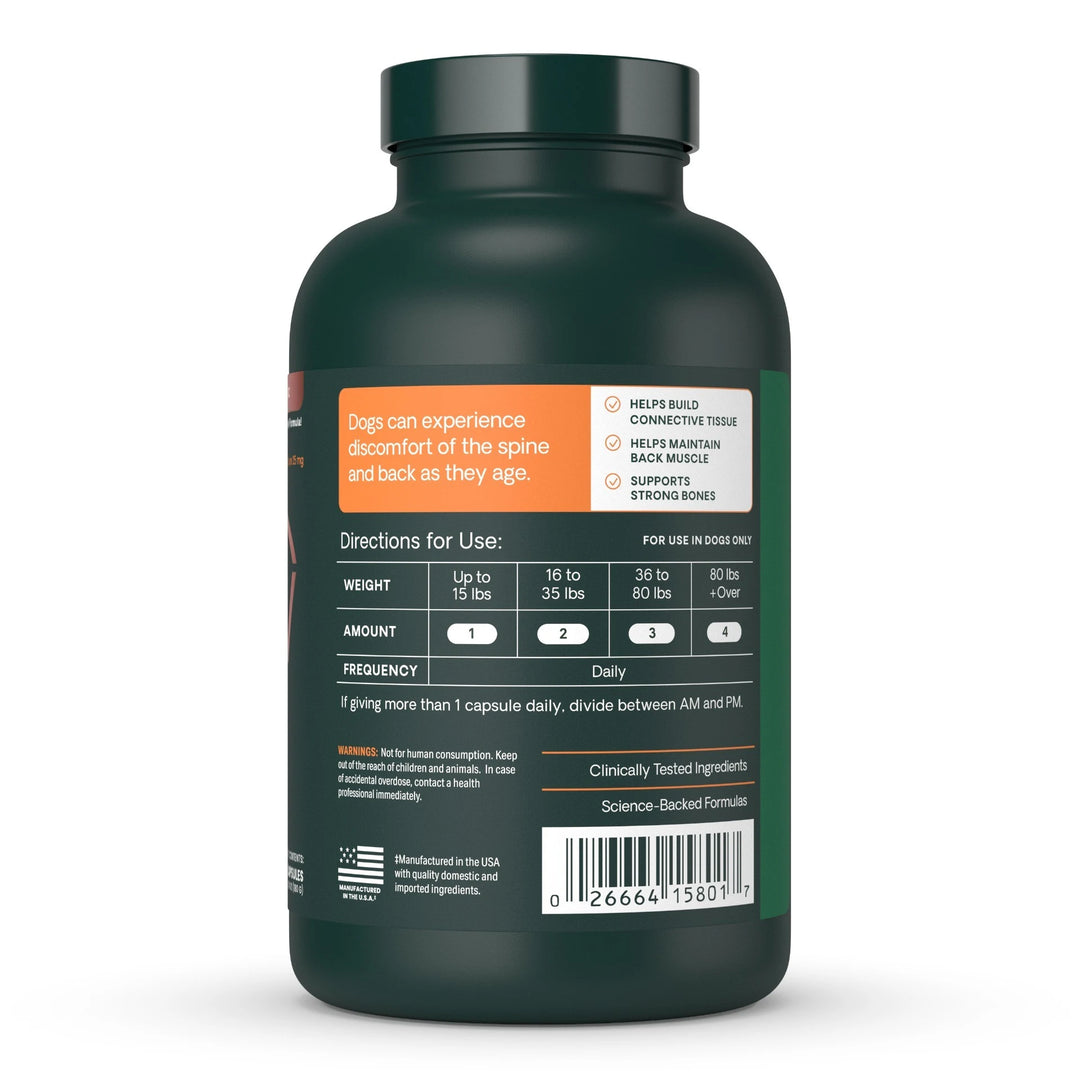 [NEW LOOK!] VetriScience Healthy Spine & Disc, formally known as Vetri Disc Spinal Support Supplement for Dogs (180 capsules)