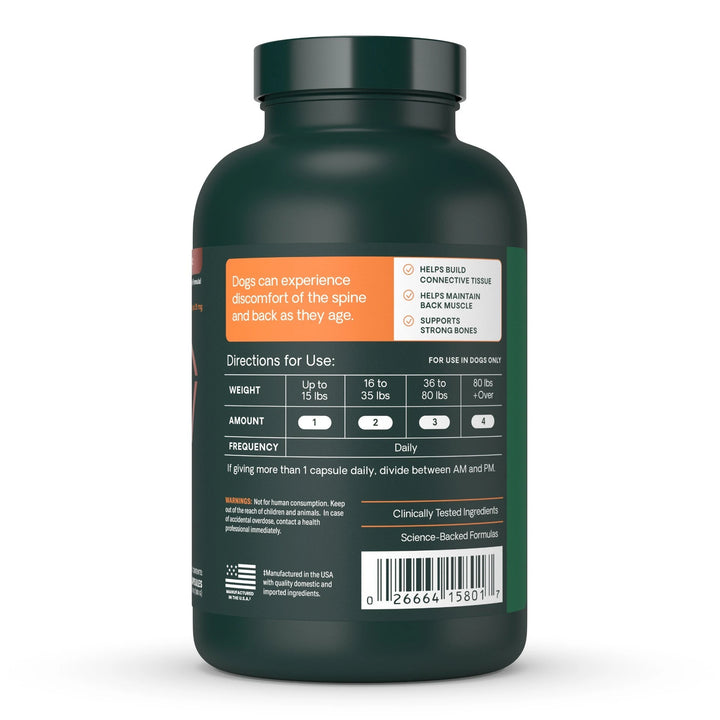 [NEW LOOK!] VetriScience Healthy Spine & Disc, formally known as Vetri Disc Spinal Support Supplement for Dogs (180 capsules)