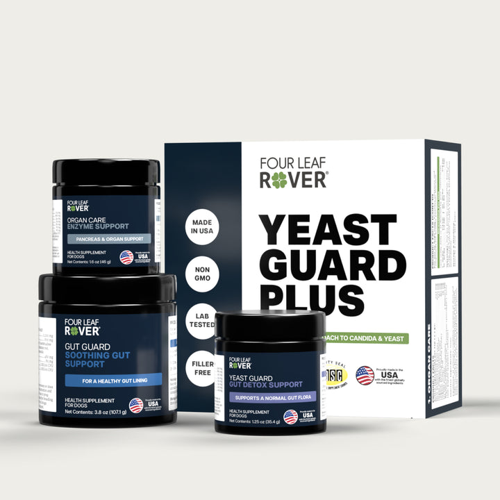 Four Leaf Rover YEAST GUARD PLUS. Herbal Support Kit for Dogs