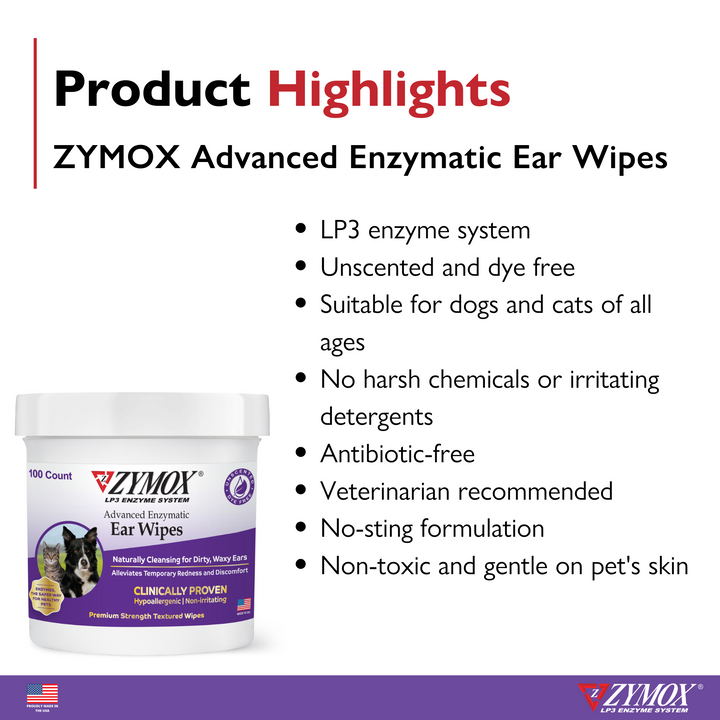 ZYMOX® Advanced Enzymatic Ear Wipes (100 pcs)