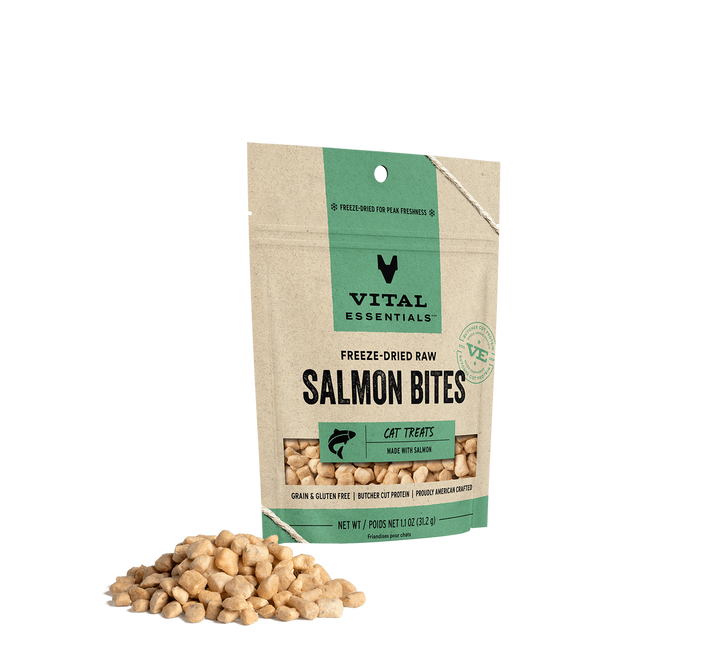 Vital Essentials® Freeze-Dried Salmon Bites Cat Treats, 1.1 oz