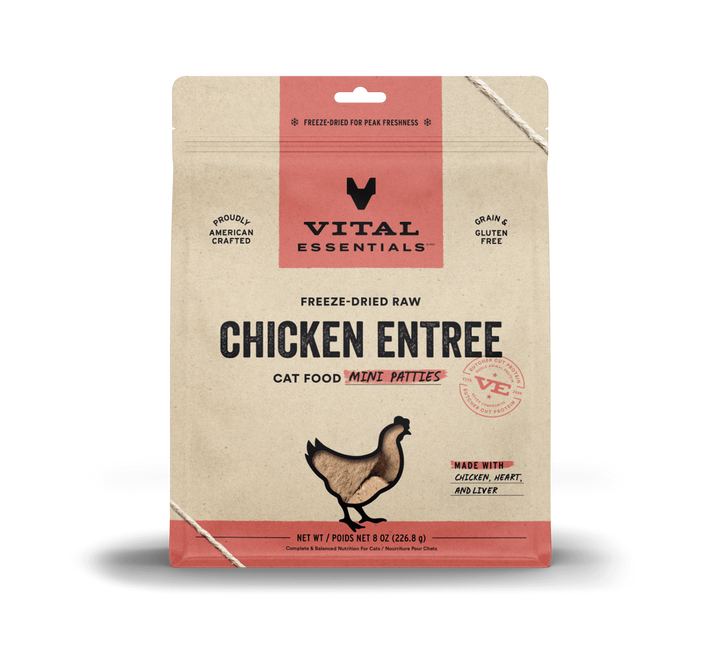 Vital Essentials® Freeze-Dried Raw Chicken Entree Cat Food Mini Patties, 8 oz