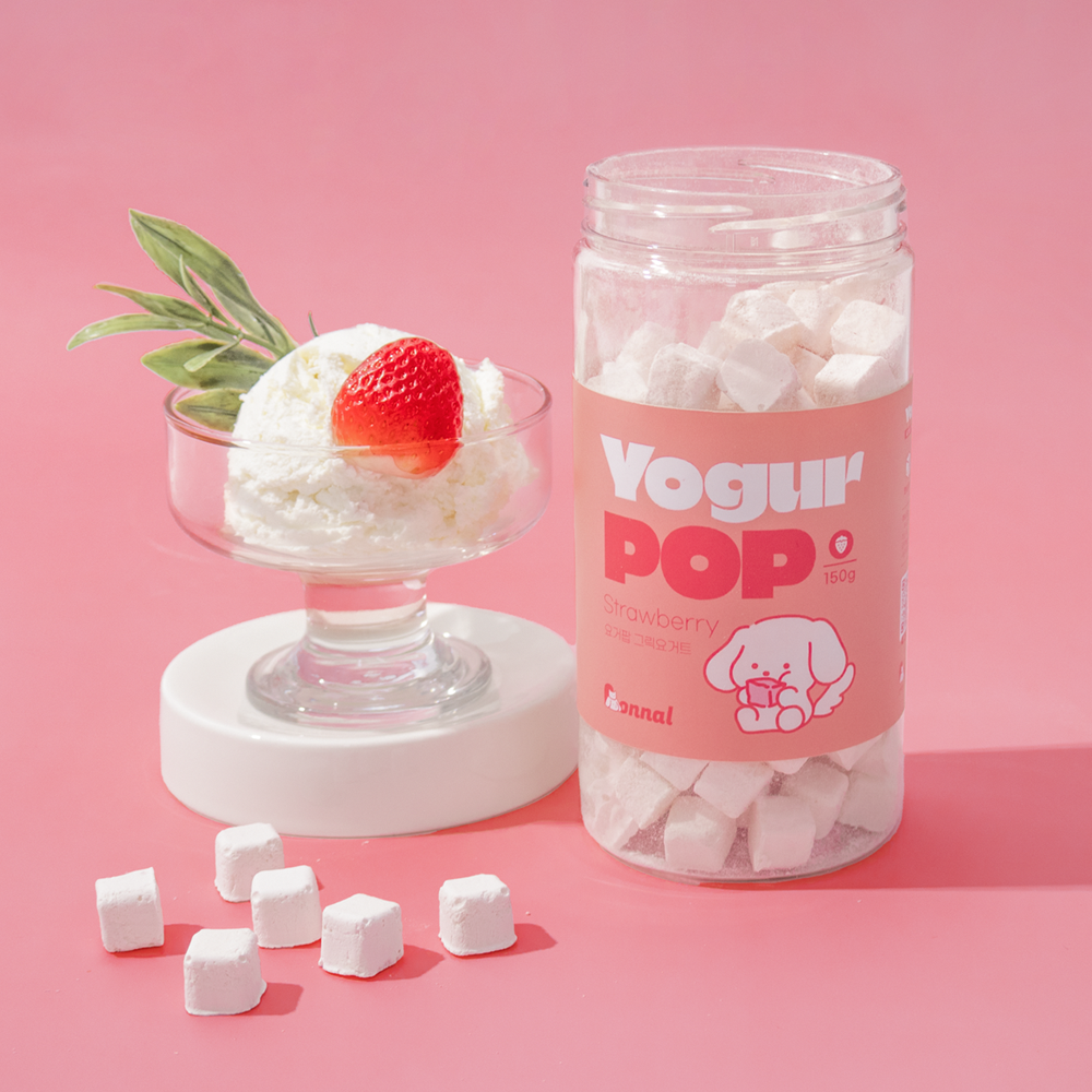 Onnal Yogur Pop - Freeze Dried Greek Yogurt Bites 150g (3 Flavors - Plain, Blueberry, Strawberry) Made in Korea