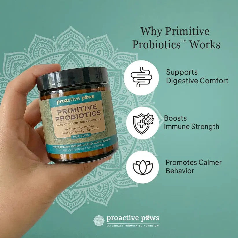 [NEW!] Proactive Paws - Primitive Probiotics (45g) by Dr Karen Becker. Next gen probiotics from wild wolves, canine specific strains, soil based organism
