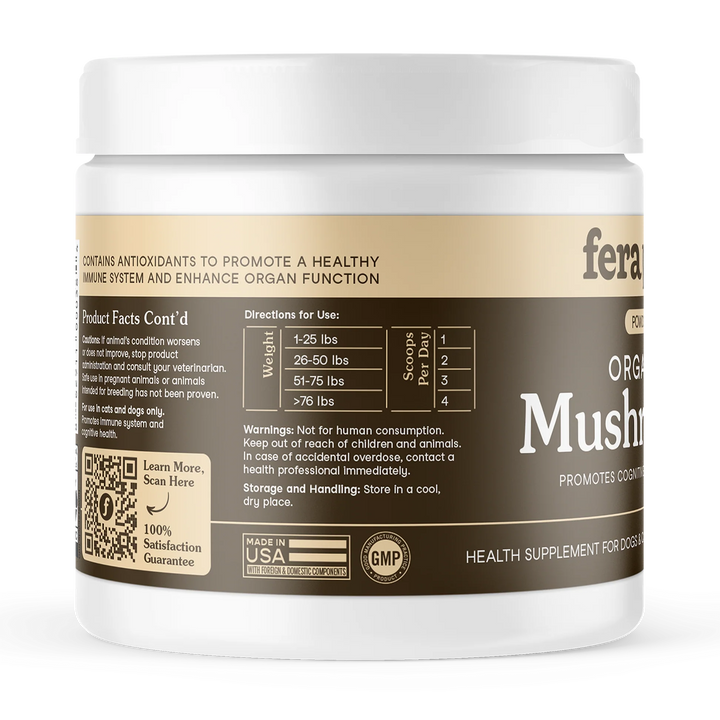 Fera Pets USDA Organic Mushroom Blend for Immune Support (60g)