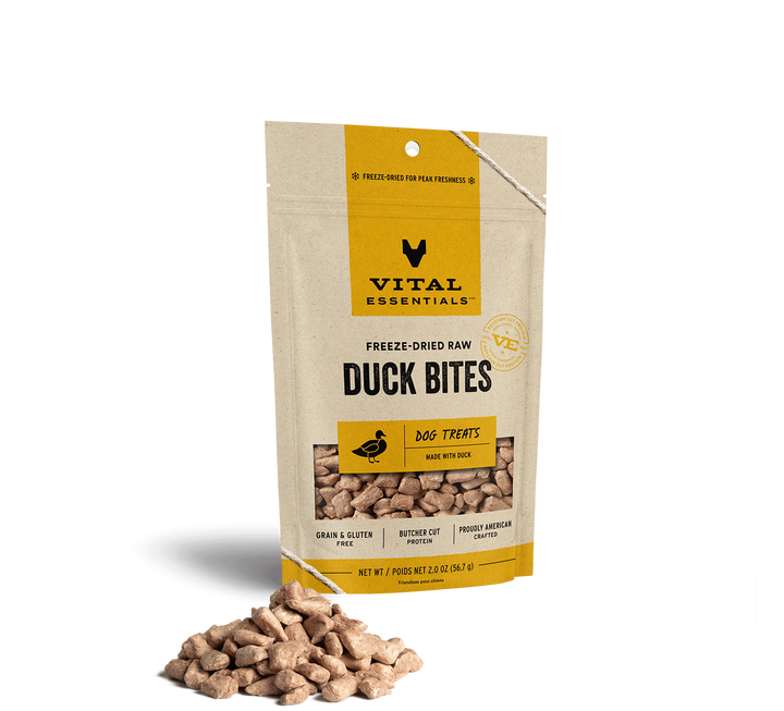 Vital Essentials® Freeze-Dried Duck Bites Dog Treats, 2oz