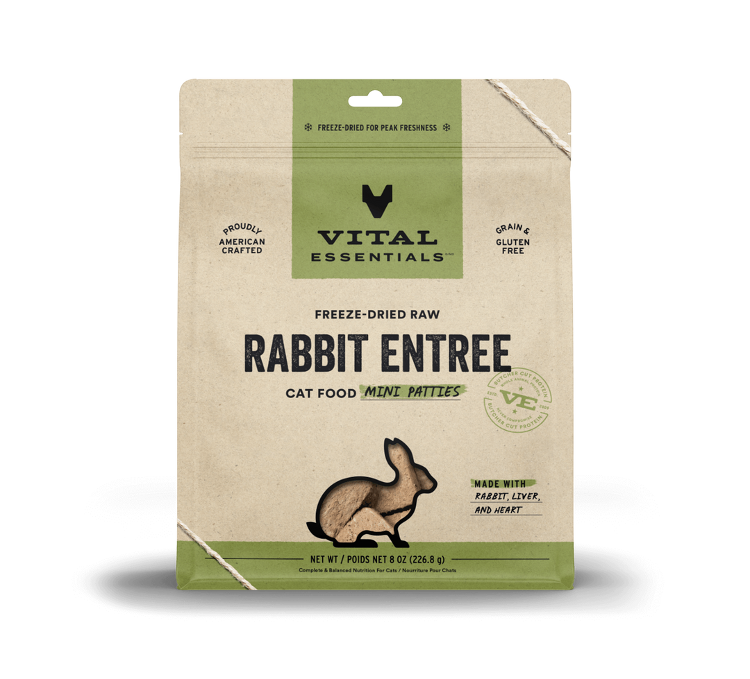 Vital Essentials® Freeze-Dried Raw Rabbit Entree Cat Food Mini Patties, 8 oz