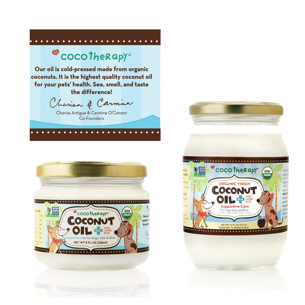 CocoTherapy® Virgin Coconut Oil - USDA Certified Organic Coconut Oil for dogs, cats, & birds