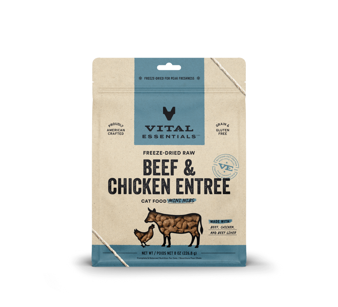 Vital Essentials® Freeze-Dried Raw Beef & Chicken Entree Cat Food Mini Nibs, 8 oz