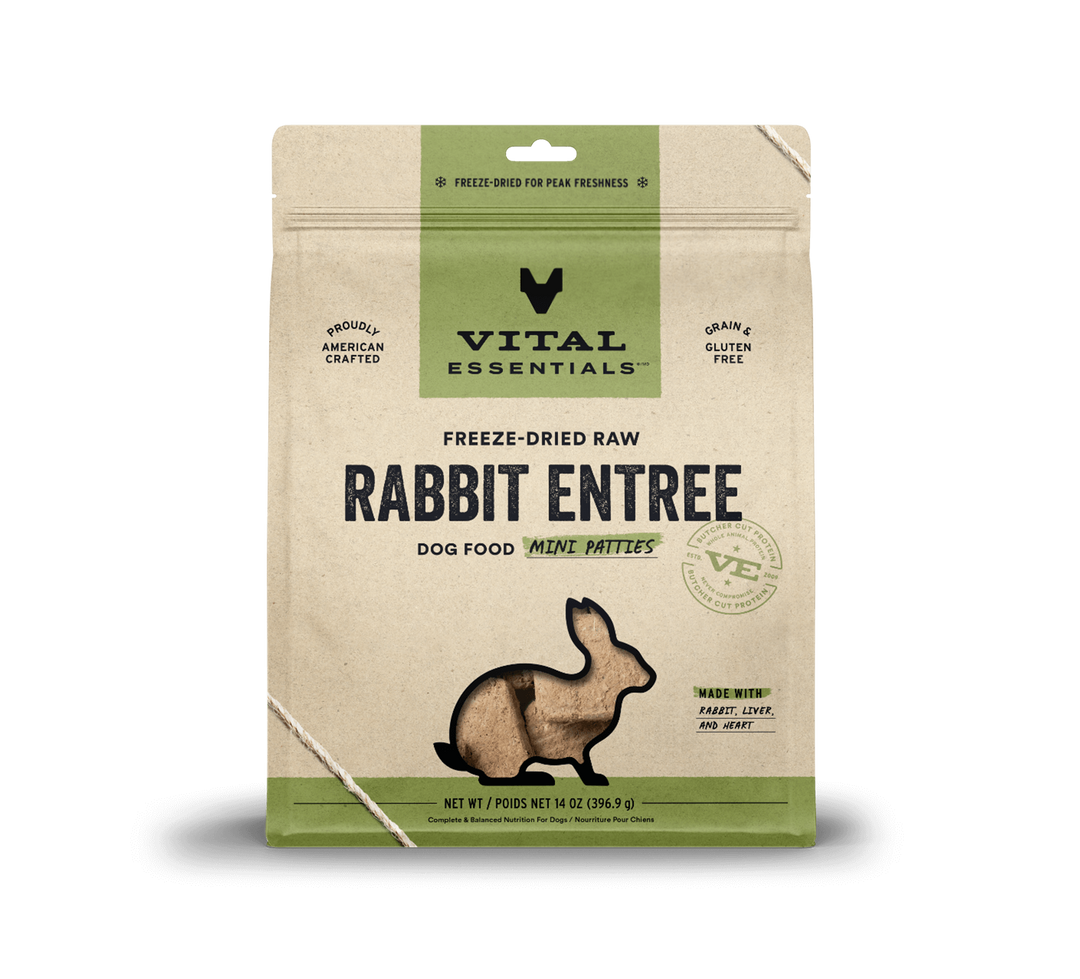 Vital Essentials® Freeze-Dried Raw Rabbit Entree Dog Food Mini Patties, 14oz