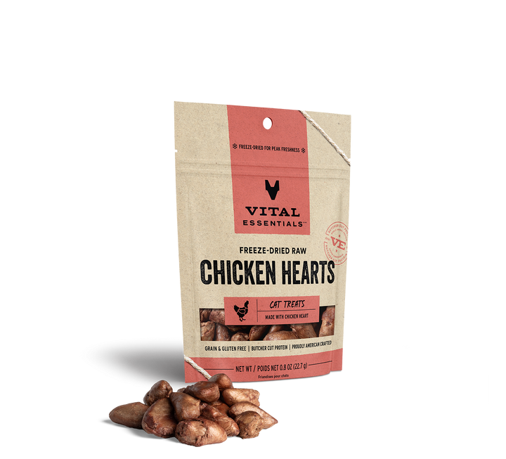 Vital Essentials® Freeze-Dried Chicken Hearts Cat Treats, 0.8 oz