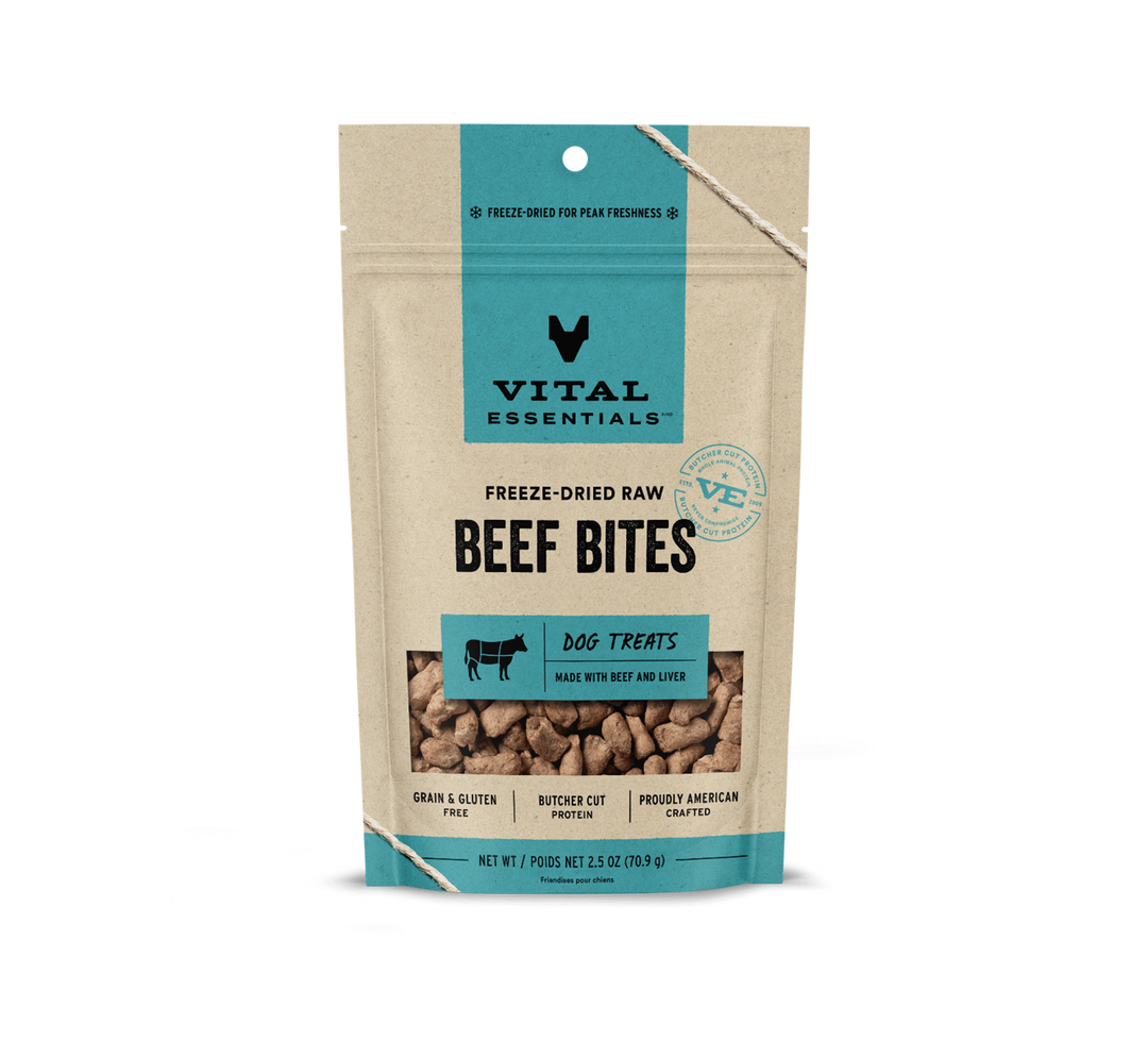 Vital Essentials® Freeze-Dried Beef Bites Dog Treats, 2.5 / 6.2 oz