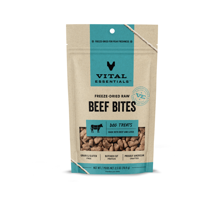 Vital Essentials® Freeze-Dried Beef Bites Dog Treats, 2.5 / 6.2 oz