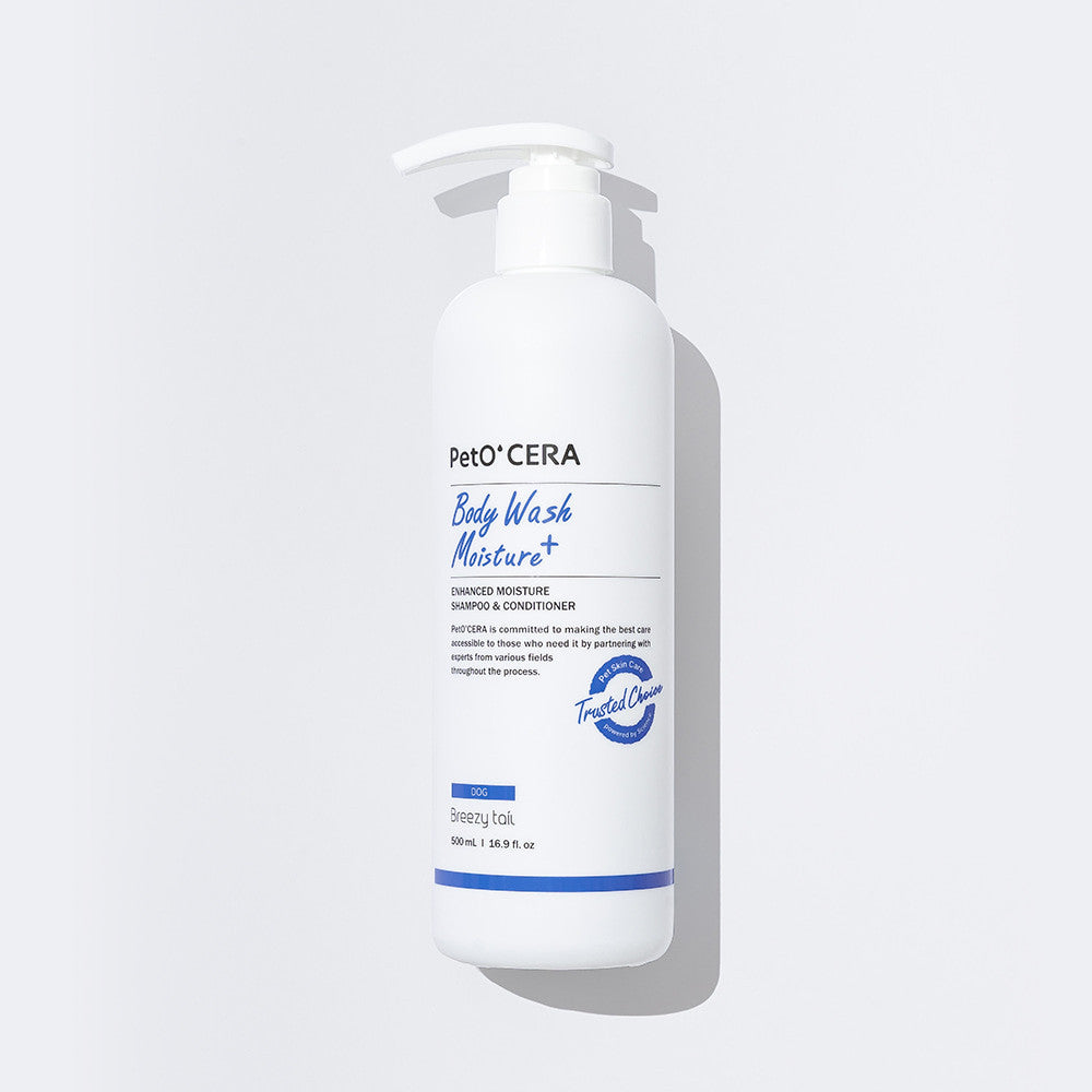 PetO'CERA Body Wash Moisture Plus 500ml  -advanced hydrating body wash with PSF + AIR21 for dry, sensitive skin