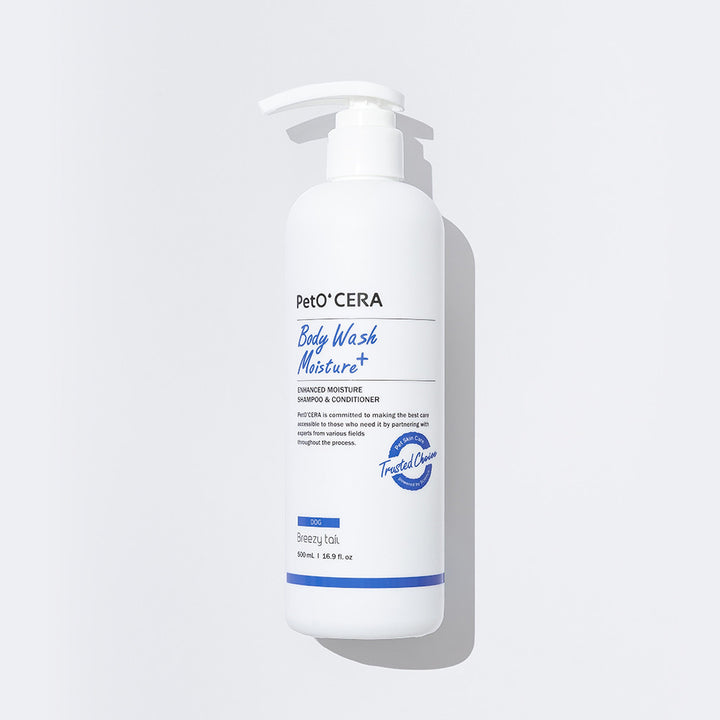 PetO'CERA Body Wash Moisture Plus 500ml  -advanced hydrating body wash with PSF + AIR21 for dry, sensitive skin