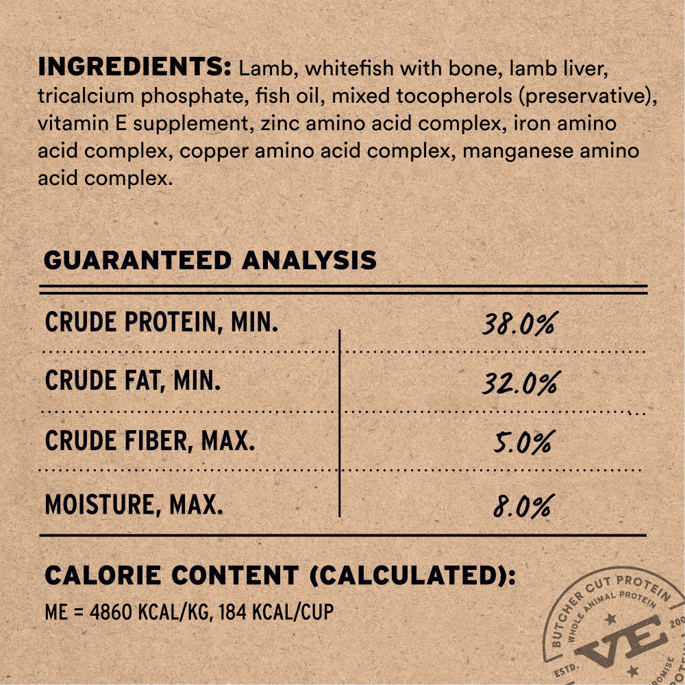 [NEW!] Vital Essentials® Freeze-Dried Raw Lamb & Whitefish Entree Dog Food Soft Nibs 14oz