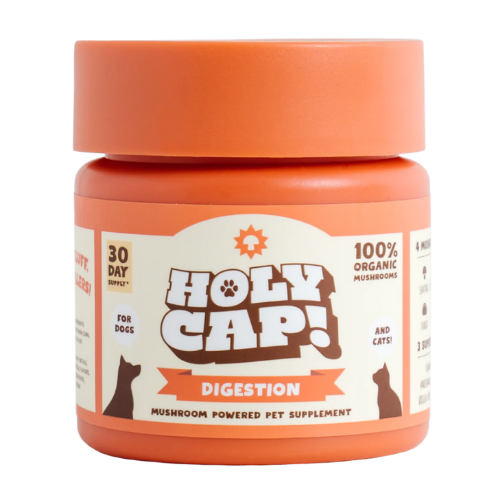 Holy Cap!  Mushroom Powdered Supplement - Digestion for Cats & Dogs (60g)