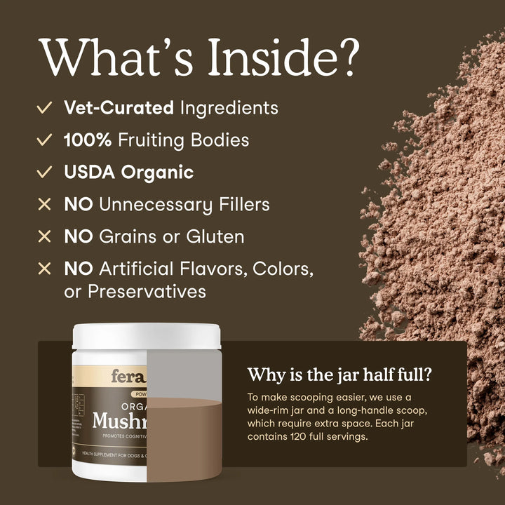 Fera Pets USDA Organic Mushroom Blend for Immune Support (60g)