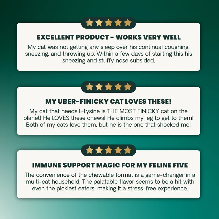 VetriScience - Lysine Immunity Health for Cats (90 chews) - supports immune and respiratory health