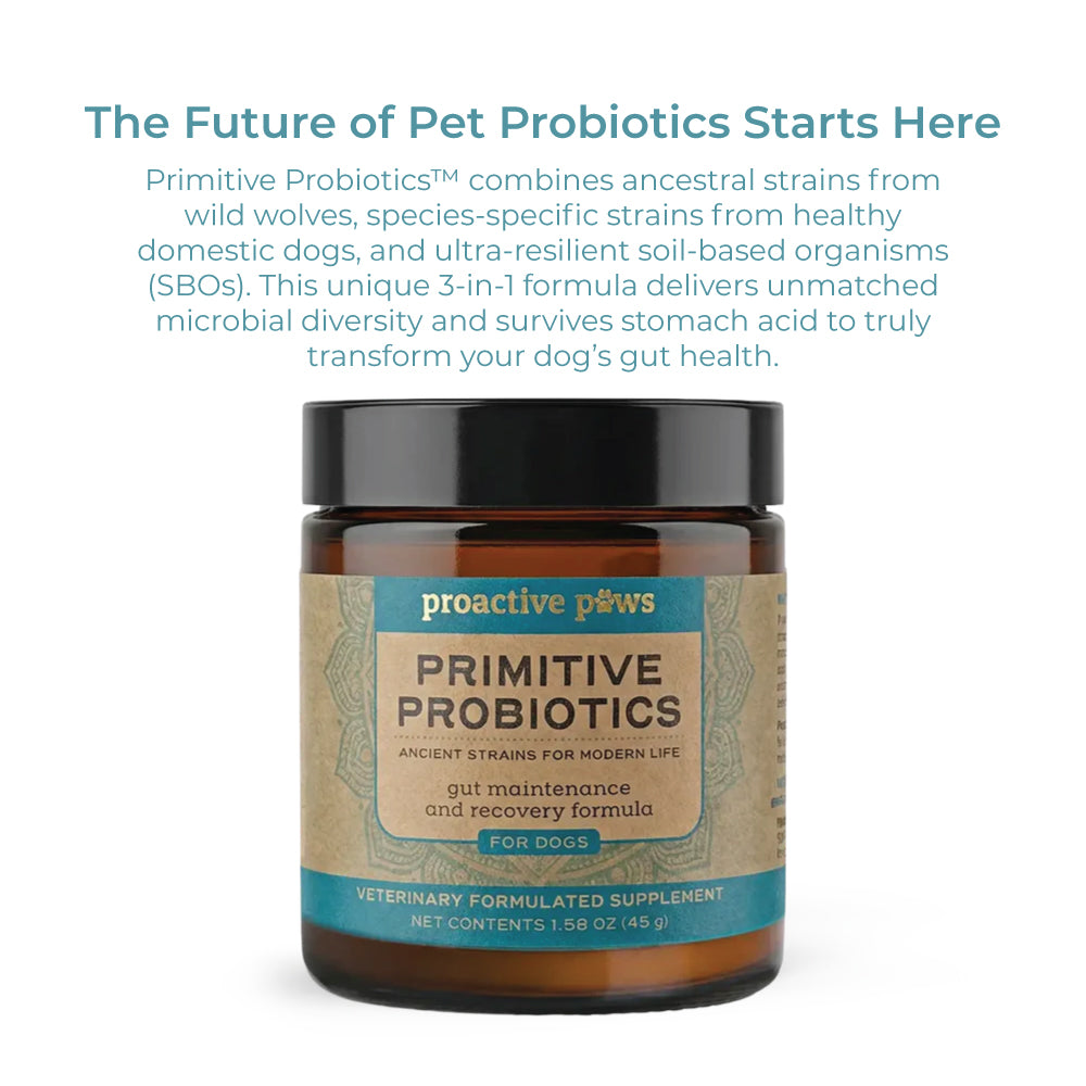 [NEW!] Proactive Paws - Primitive Probiotics (45g) by Dr Karen Becker. Next gen probiotics from wild wolves, canine specific strains, soil based organism