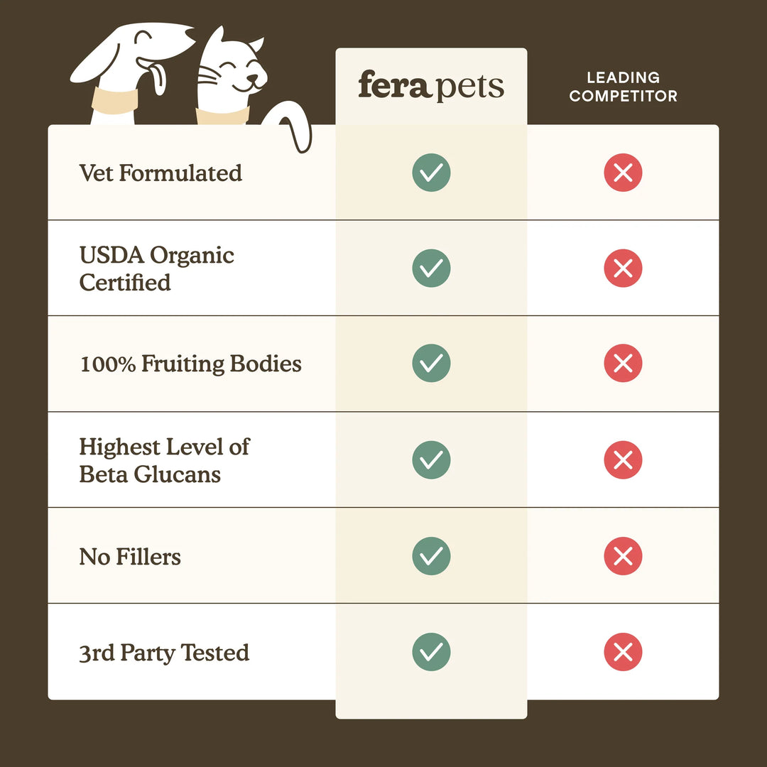 Fera Pets USDA Organic Mushroom Blend for Immune Support (60g)