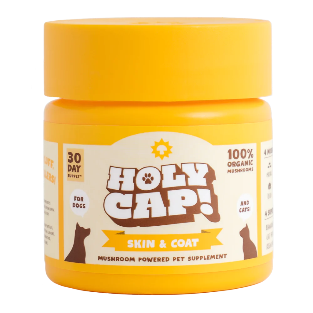 Holy Cap!  Mushroom Powdered Supplement - Skin & Coat for Cats & Dogs (60g)
