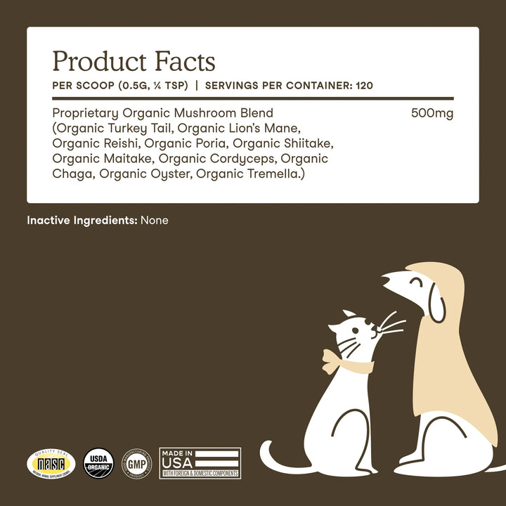 Fera Pets USDA Organic Mushroom Blend for Immune Support (60g)