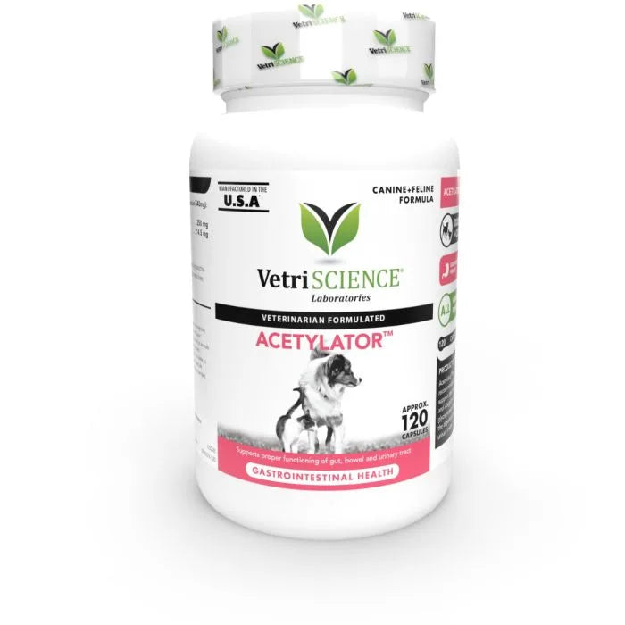 VetriScience® - Acetylator™ Probiotic Supplement for Dogs & Cats (120 capsules)