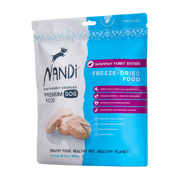 [2 for $80] Nandi - Freeze Dried Raw - Savannah Rabbit Entrée (14.1 oz - 400g)