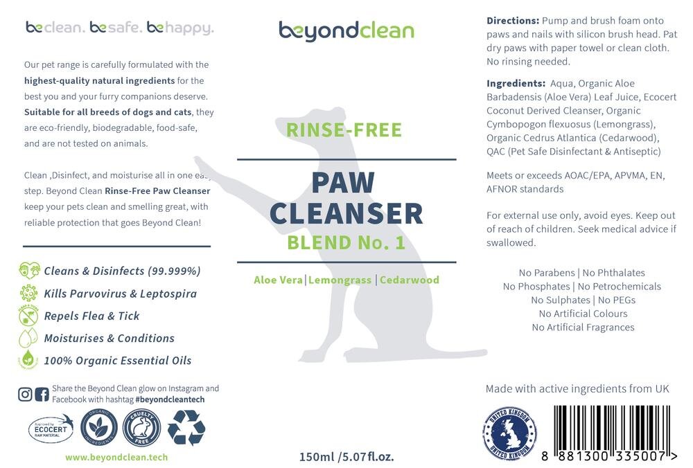 Rinse-Free+Paw+Cleanser+-+Blend+No.+1+Label