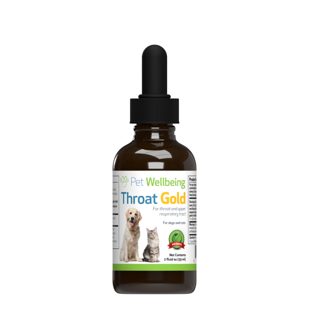 Pet Wellbeing - Throat Gold - Soothes Throat Irritation in Cats & Dogs