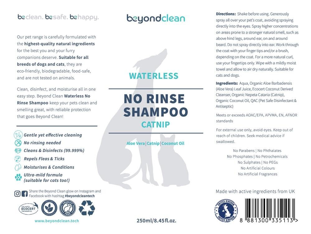 Waterless+No+Rinse+Shampoo+-+Catnip+Spray+250ml+Label
