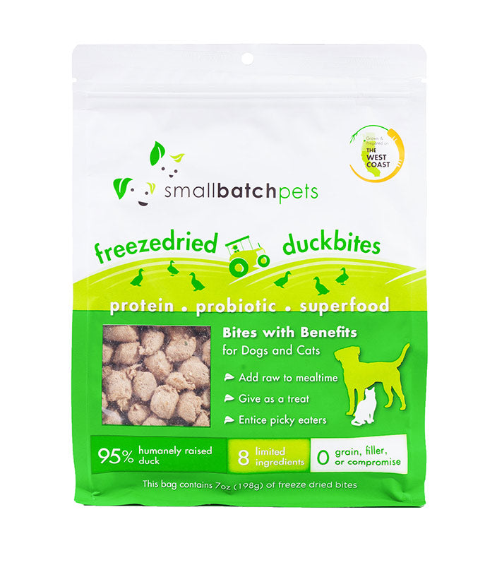 Smallbatch - Freeze Dried Duck Bites  - 198g (Protein + Probiotic + Superfood)