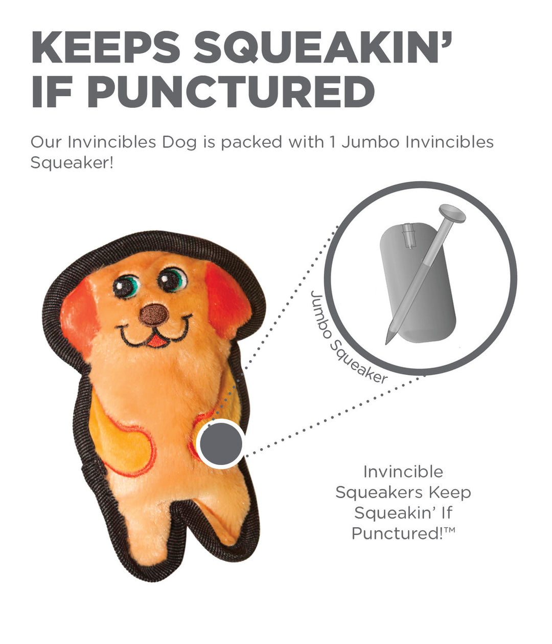Invincibles Mini Plush Toy by Outward Hound - Dog